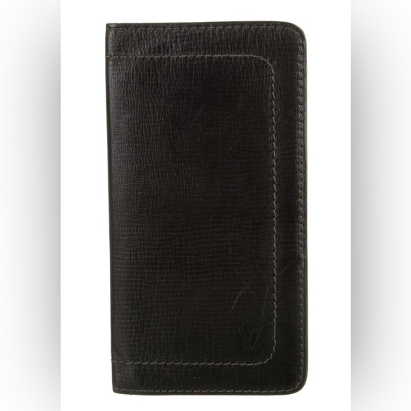 Louis Vuitton Porte Valeurs Cartes Brazza Black Pebbled Leather Wallet - Picture 6 of 11